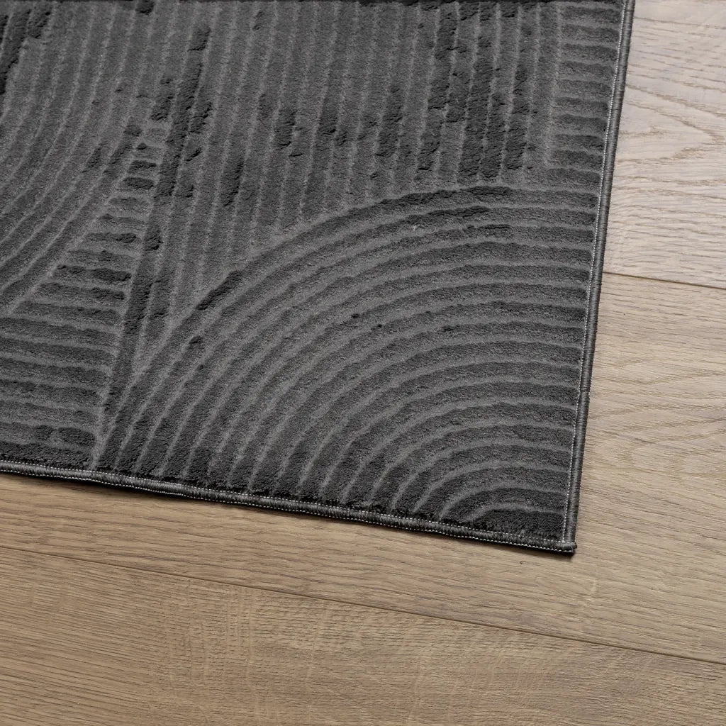 Tappeto IZA a Pelo Corto Aspetto Scandinavo antracite 120x170cm 375428