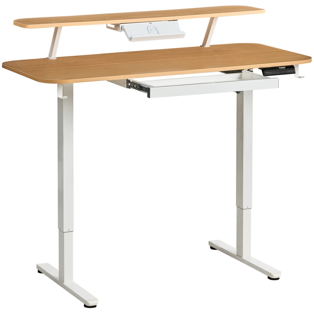 Lampada da tavolo elettrica regolabile Marrone chiaro Piano in acciaio bianco con gambe 120 x 60 Stand and Sit Home Office Stand and Sit Tappetino per mouse Design scandinavo moderno