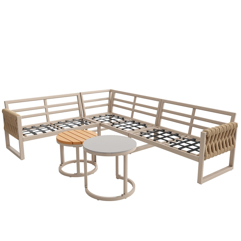 Set giardino modulare - Zephmum- per 5-6 persone, cuscini removibili, impermeabile, gambe regolabili