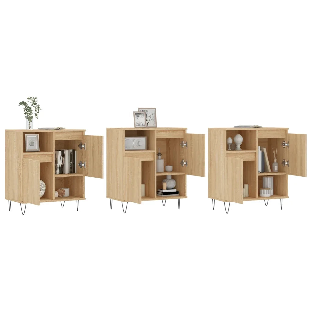 Credenze 3 pz | Madia | Buffet da pranzo | Armadio da pranzo Rovere Sonoma in Legno Multistrato