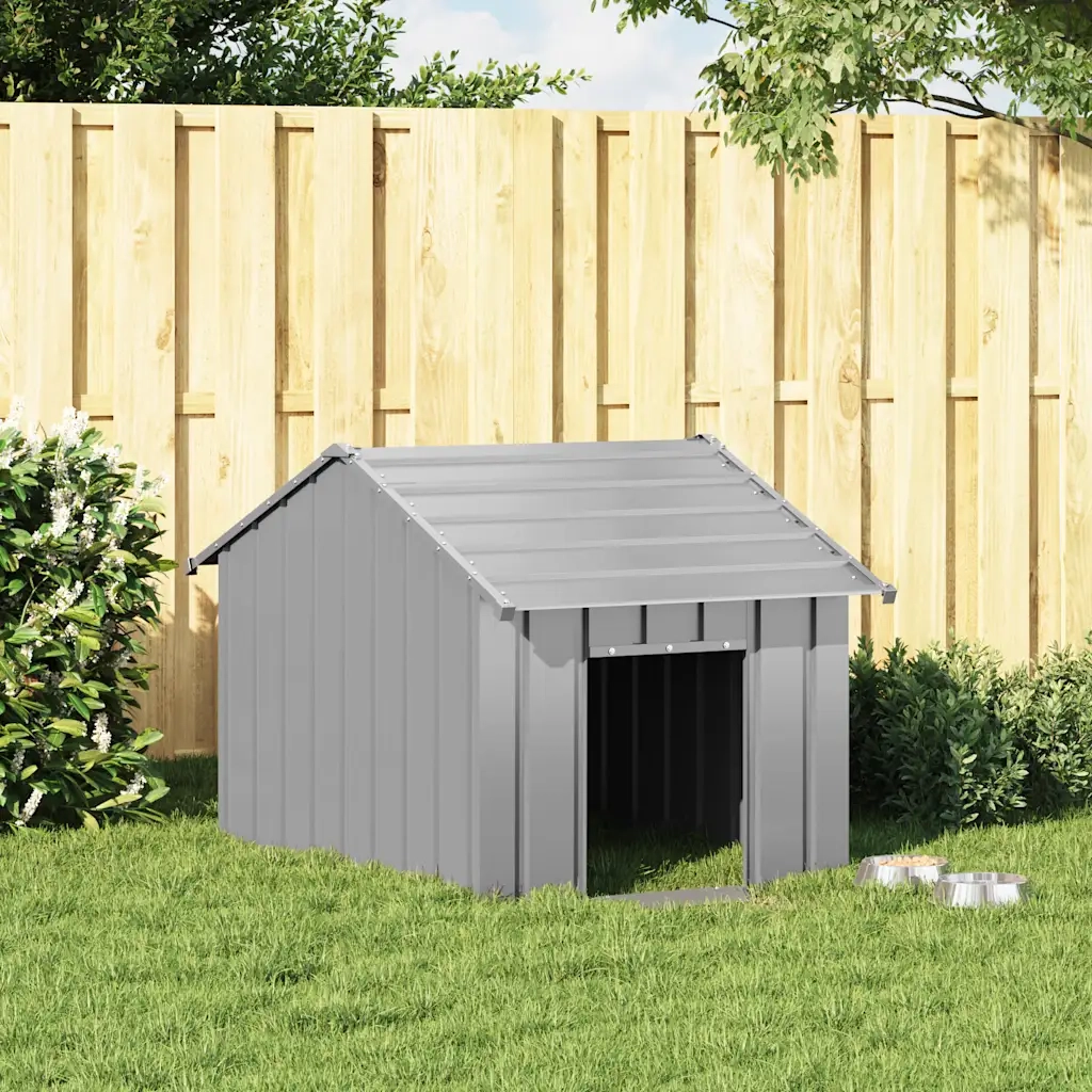 Casetta per Cani con Tetto 83x130x85 cm Acciaio Zincato 4100916