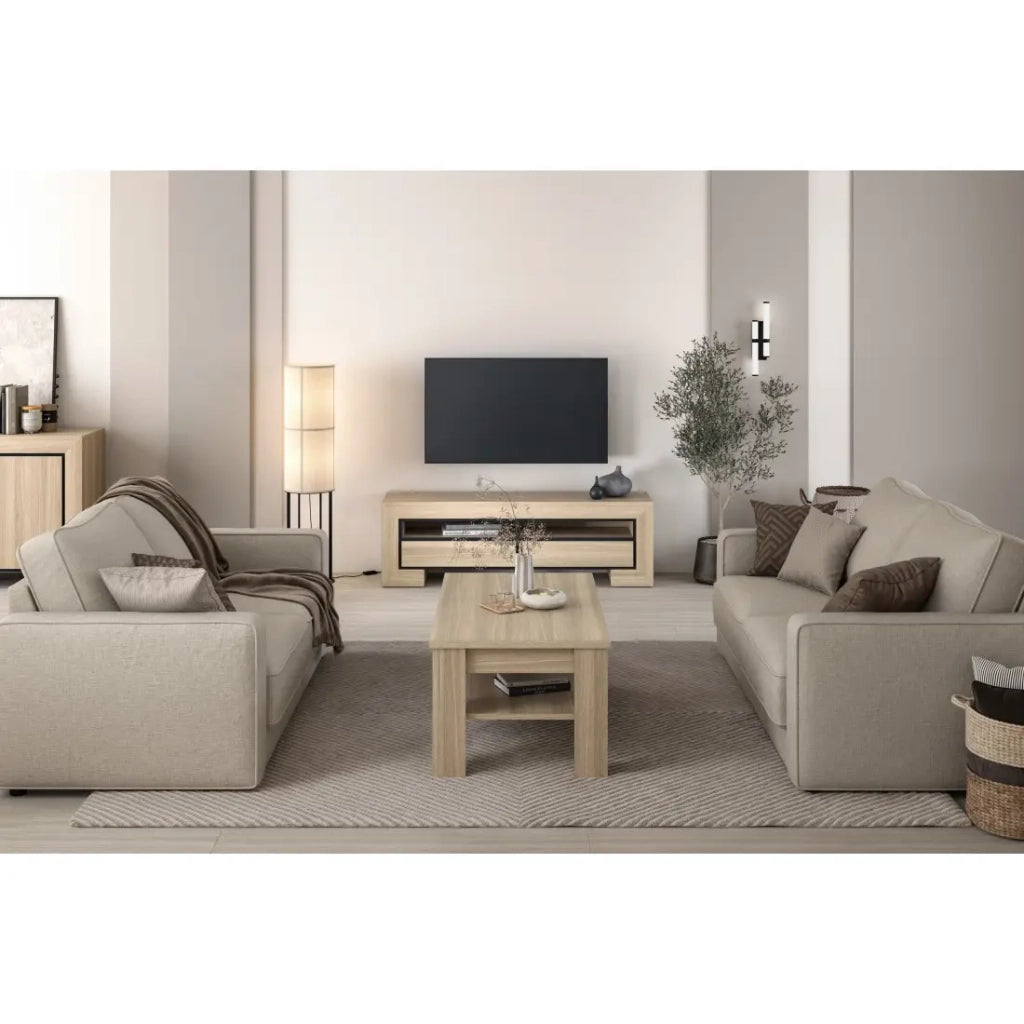 Tavolino basso COPA – 120x50x65 cm – Rovere elegante – Design scandinavo