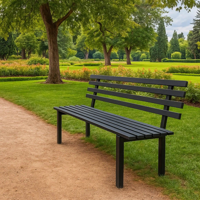 Panchina da giardino modello torino in acciaio lunghezza 160 cm