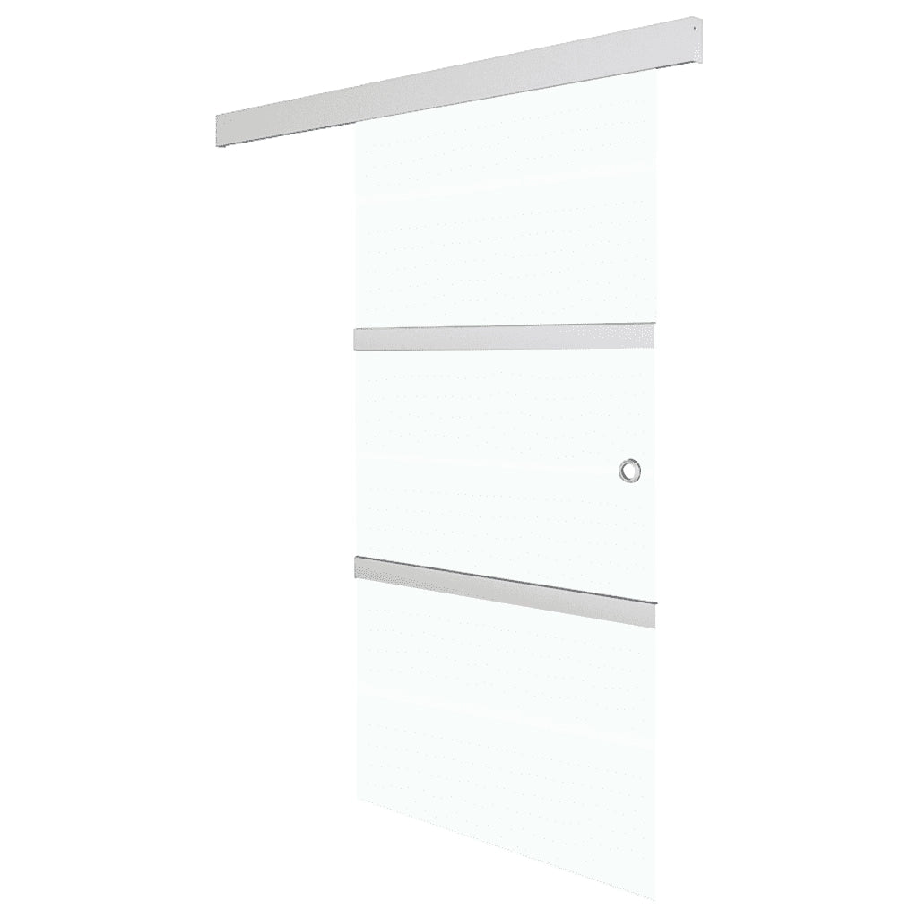 Porta Scorrevole con Fermi in Vetro ESG e Alluminio 76x205 cm