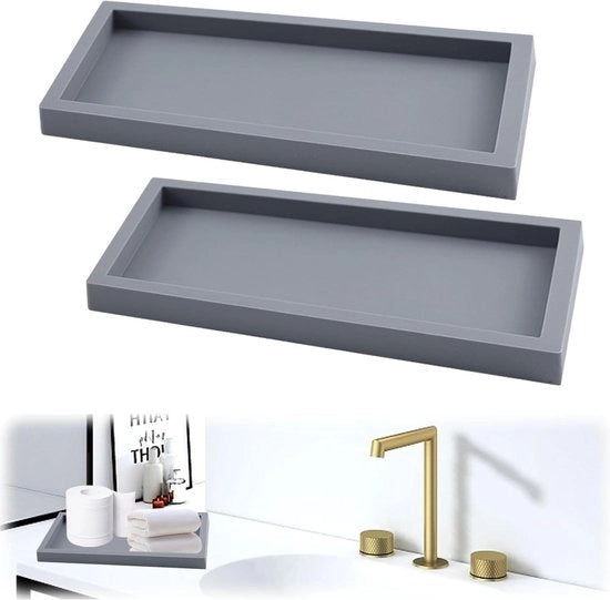 Piattaforma di servizio per la toilette 78x39x7 pollici - Contenitore di stoccaggio per toilette - Supporto per trucco - Piastra di detersivo per toilette - Organizzatore di superficie per la toilette - Grigio
