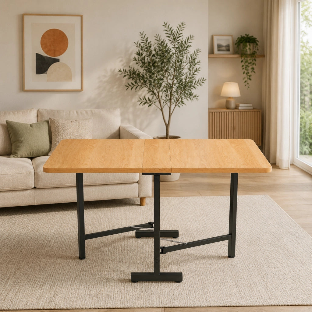 Tavolo da pranzo allungabile e pieghevole; MDF; colore rovere bianco americano