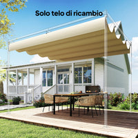 Telo Pergola per Esterni 392x350 cm Anti UV con 8 Fori di Drenaggio in Poliestere Beige