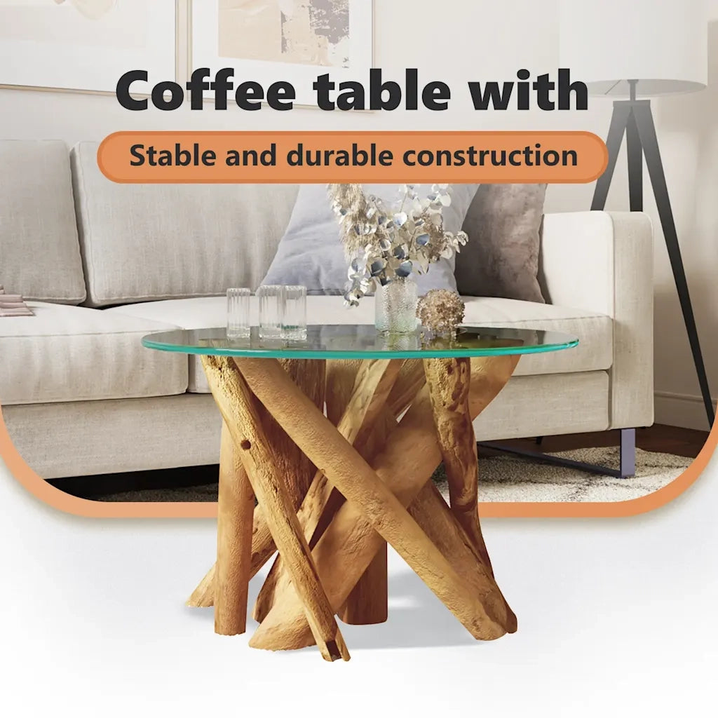 Tavolino da CaffÃ¨ in Legno di Teak Massello 60 cm