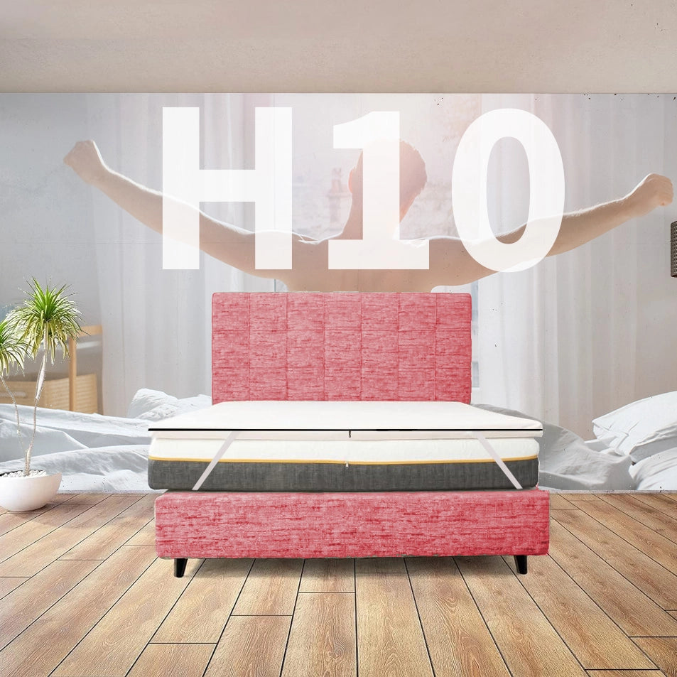 TOPPER RIGIDO Piazza e mezzo 130X190 Cm, Topper molto alto ortopedico Anche per pesi extra ALTO 10 Cm | Topper sfoderabile anallergico con elastici per fissaggio - MOD. FISIO H10