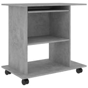 Scrivania | Tavolo da Ufficio Computer Grigio Cemento 80x50x75 cm Legno Multistrato