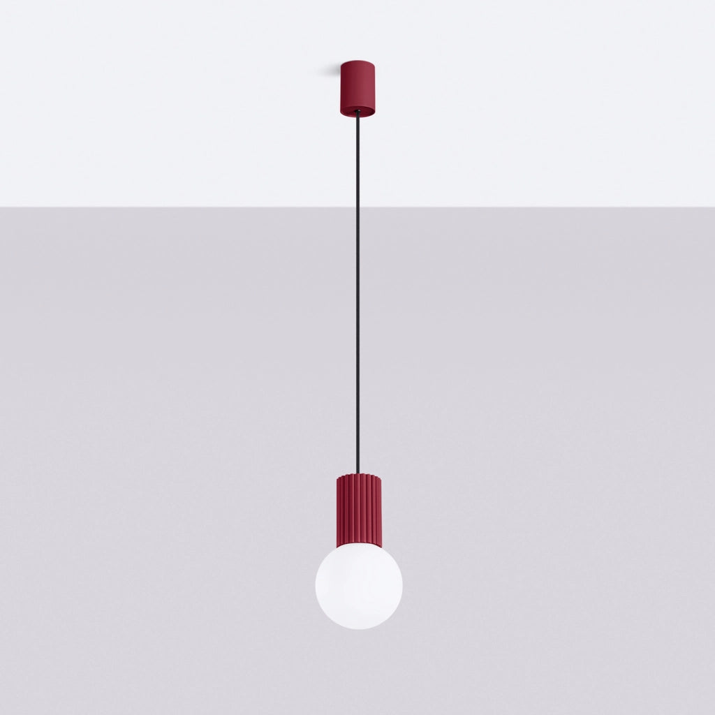 Lampada a sospensione SFERA bordeaux vetro sfera G9