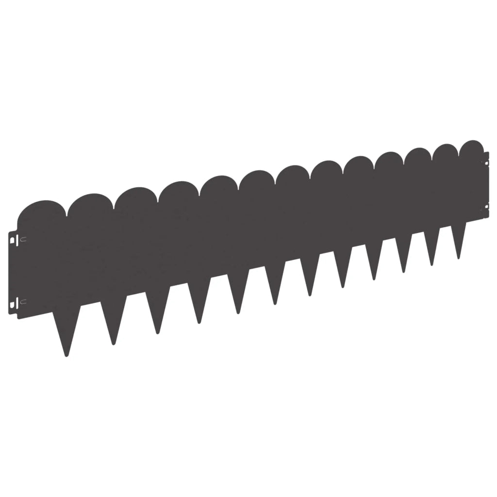 Bordura per Prato 30 pcs 103 x 25 cm Acciaio Nero 8008695