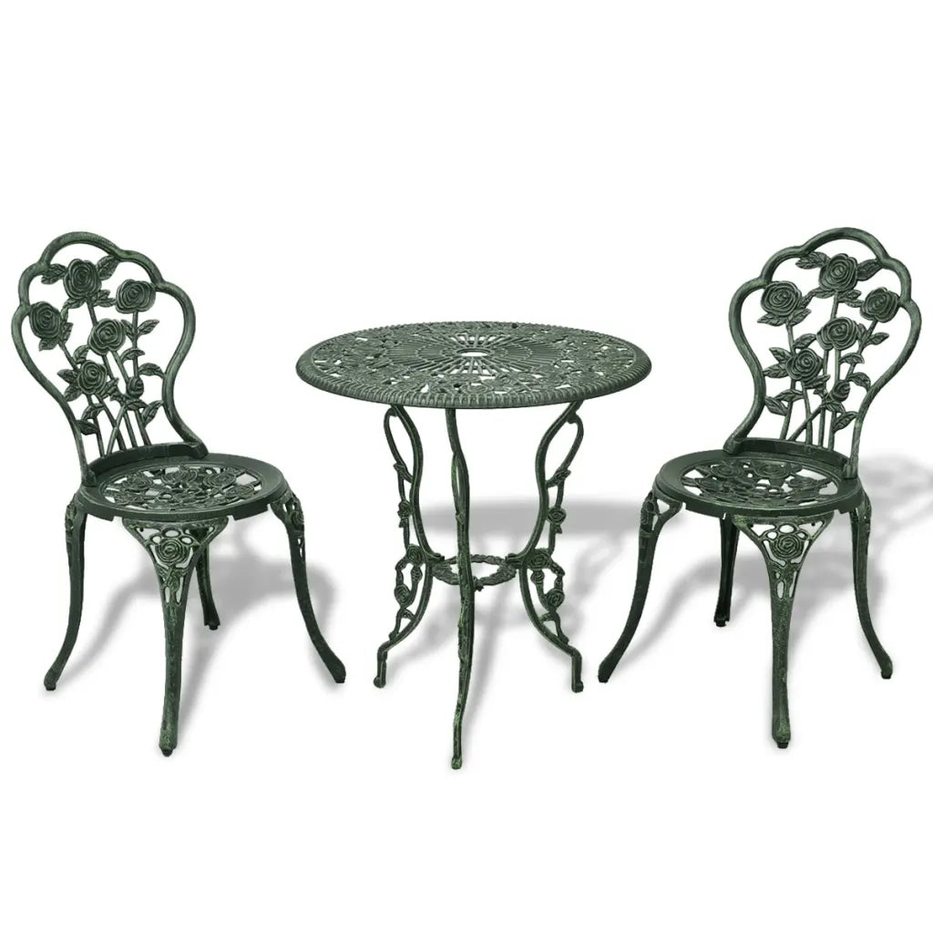 Set da Bistrot 3 pz in Alluminio Pressofuso Verde cod mxl 45025