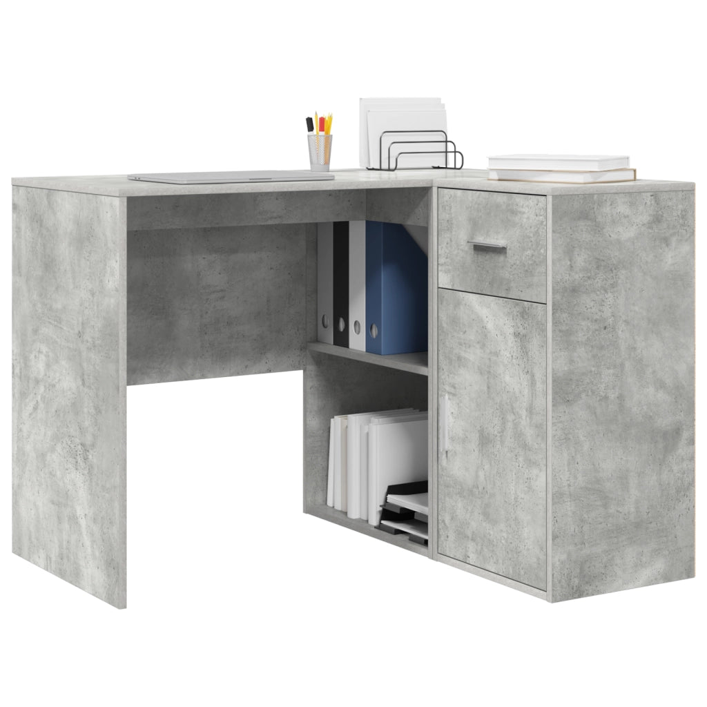 Scrivania Angolare Grigio Cemento 102x88x75 cm Legno ingegnerizzato