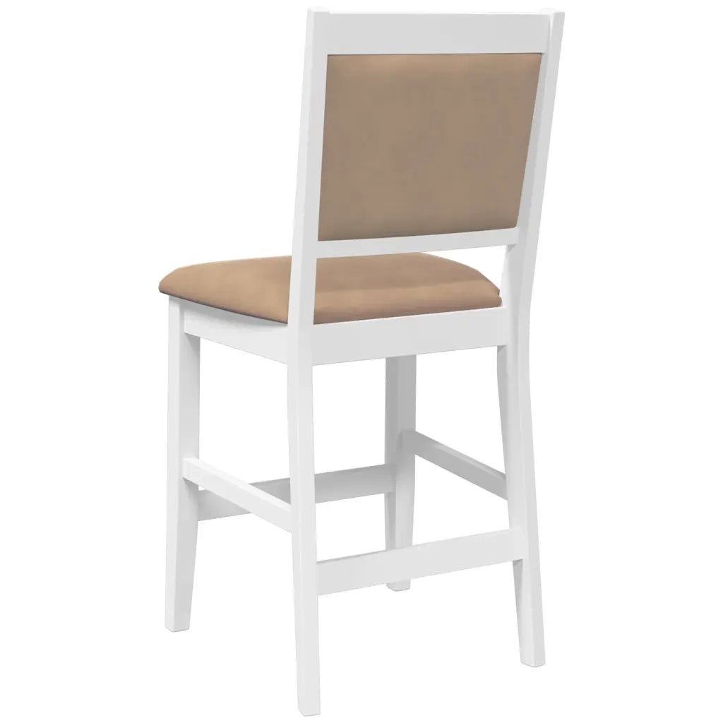 Sgabelli da Bar con Cuscini 2 pz Bianco Legno Massello di Hevea