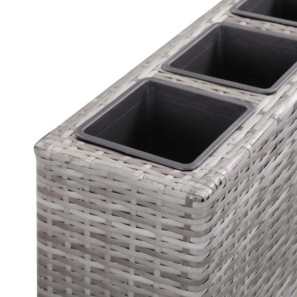 Letto Rialzato con 4 Vasi 80x22x79 cm in Polyrattan Grigio 46949