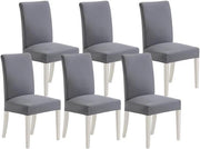 Set di 6 coprispalla per sedie da tavolo - Set di 6 coprispalla in luce grigio - Coprispalla moderni lavabili per soggiorno, cucina, matrimoni e feste
