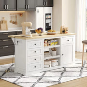Cassettino da cucina - Bianco - Cassetti esterni estratti - Lavello ripiegabile - Prese di corrente
