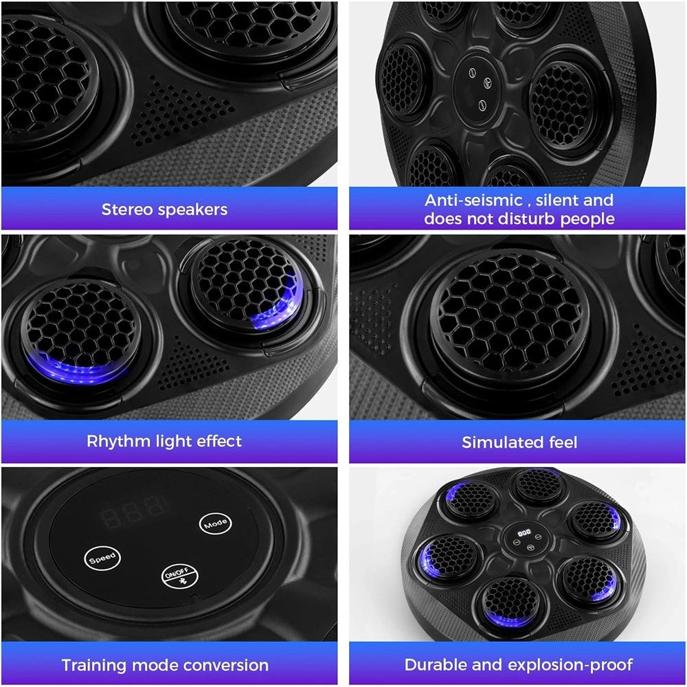 Trade Shop - Macchina Da Boxe Con Musica Da Parete Led Bluetooth Esercizio Per Adulti Bambini -