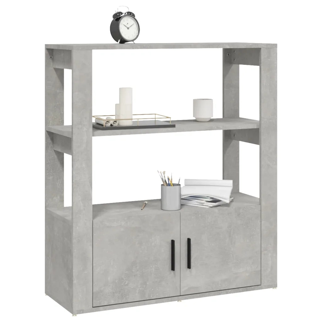Credenza Grigio Cemento 80x30x90 cm in Legno Multistrato cod mxl 17461