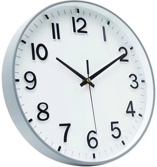 HZDHCLH 30cm orologio da parete silenzioso con cifre arabe, non emette suoni, adatto per soggiorno, cucina, ufficio, camera da letto (cornice grigia)