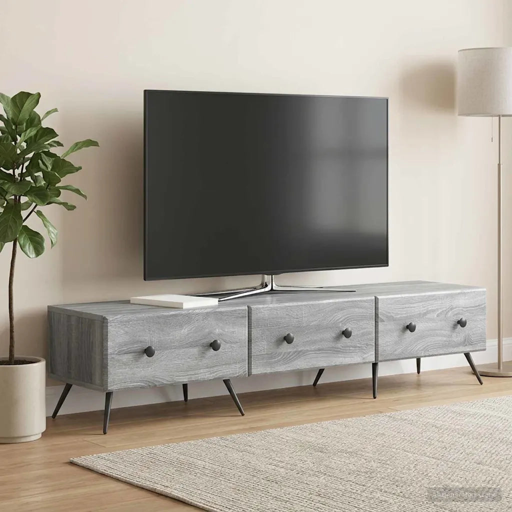 Mobile TV Grigio Sonoma 147 x 34,5 x 30 cm Legno ingegnerizzato 895631