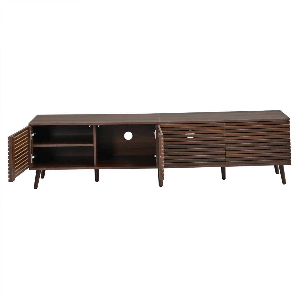 Mobile TV con 4 ante; 6 vani e passacavi per soggiorno; in MDF e truciolare; noce; 180 × 40 × 46 cm