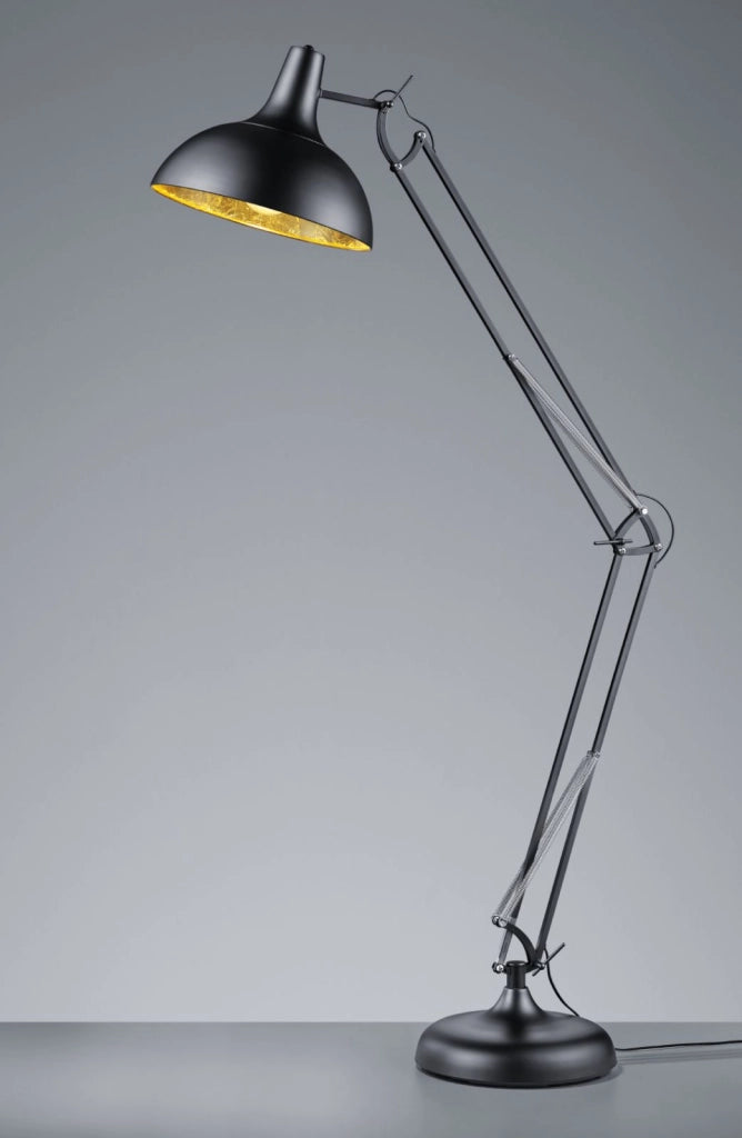SALVADOR PIANTANA ARCHITETTO NERA METALLO NERO INTERNO ORO H.180CM 1 LUCE ATTACCO E27