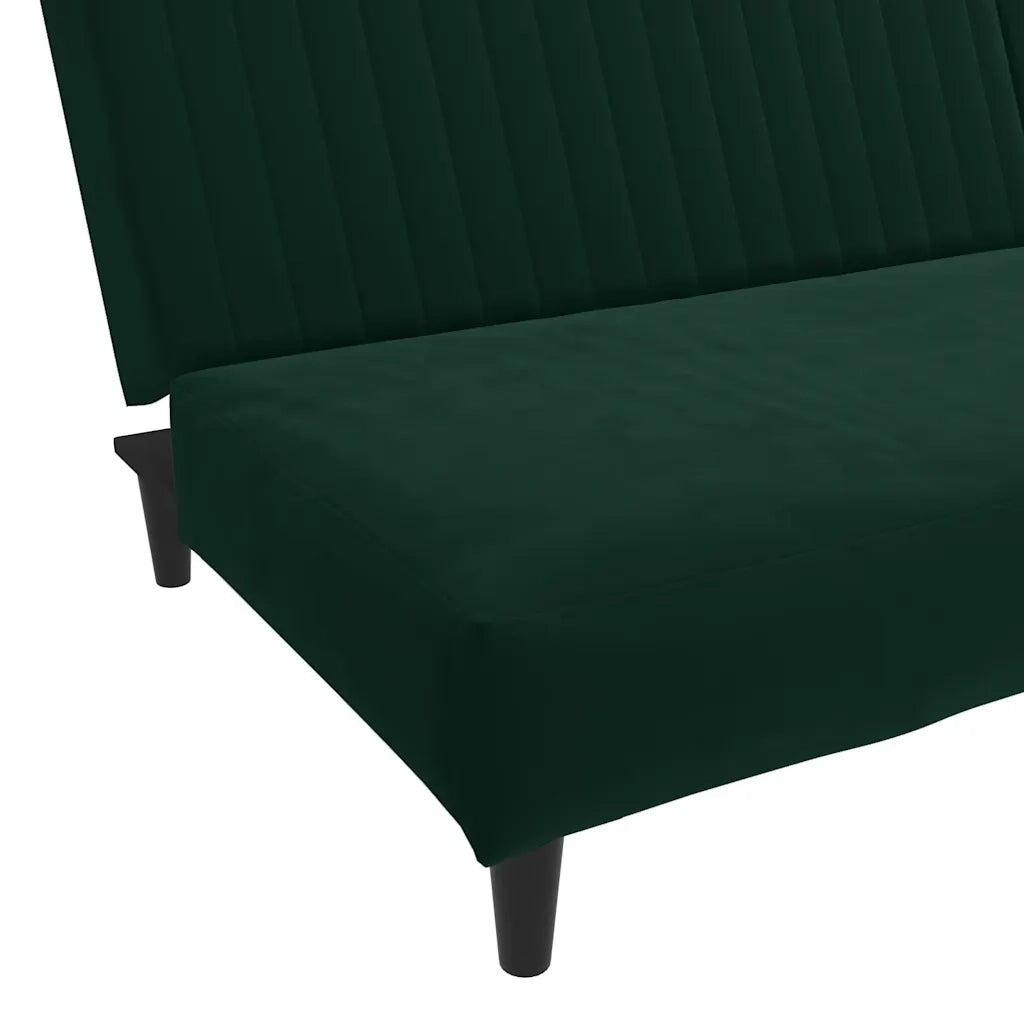 Divano letto | Sof¨¤ letto | Letto singolo a 2 Posti Verde Scuro in Velluto