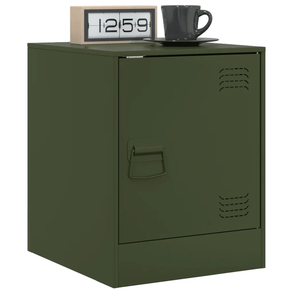 Comodino Verde Oliva 34,5x39x44 cm in Acciaio 841615