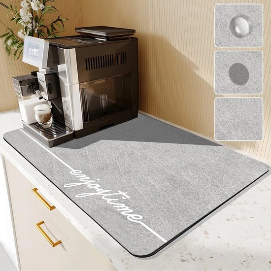 Mat Matrice di Asciugatura 60 x 40 cm - Matrice Assorbente - Piastra di Gomma Posteriore - Mat per Caffè - Nascondi Macchie - Materiale Duraturo