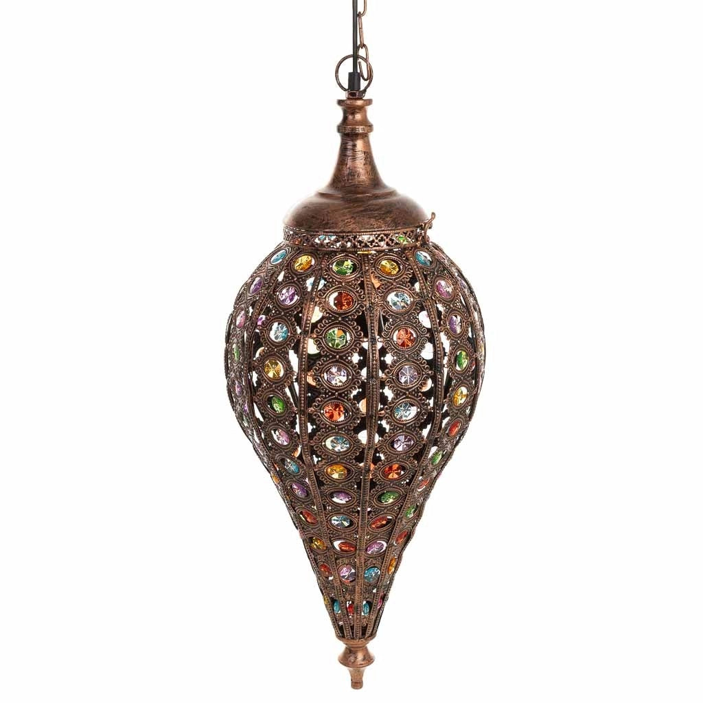 Lampada in metallo con vetro acrilico colorato D30x68h cm