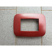 Trade Shop - Placca Placchetta Placchette Compatibili Per Serie Axolute Bticino Colorate Fori - Rosso Metallizzato -3 Fori     -