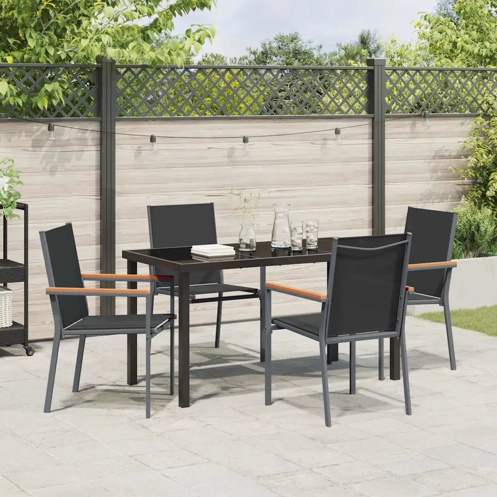 Set da Pranzo per Giardino 5 pcs Nero 3379088