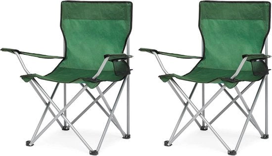 Set di sedie da campeggio - 2 tessuto Oxford verde - unico taglio