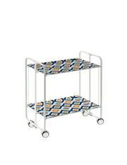 Carrello da cucina pieghevole bianco con ruote BAUHAUS 2 ripiani