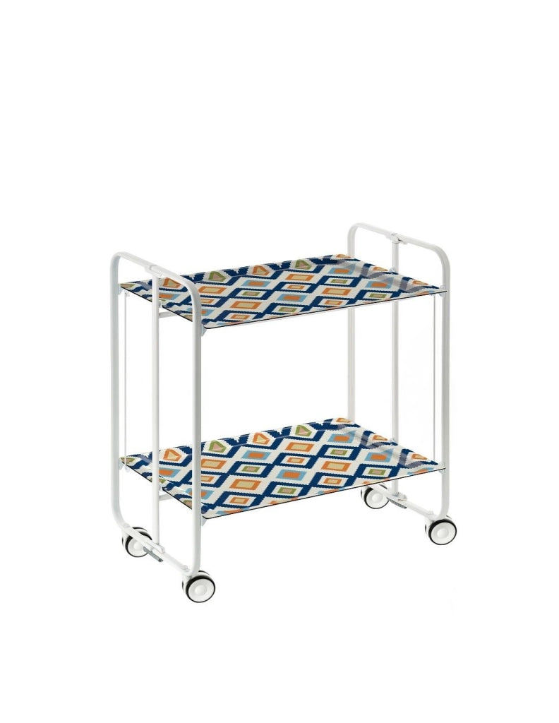 Carrello da cucina pieghevole bianco con ruote BAUHAUS 2 ripiani