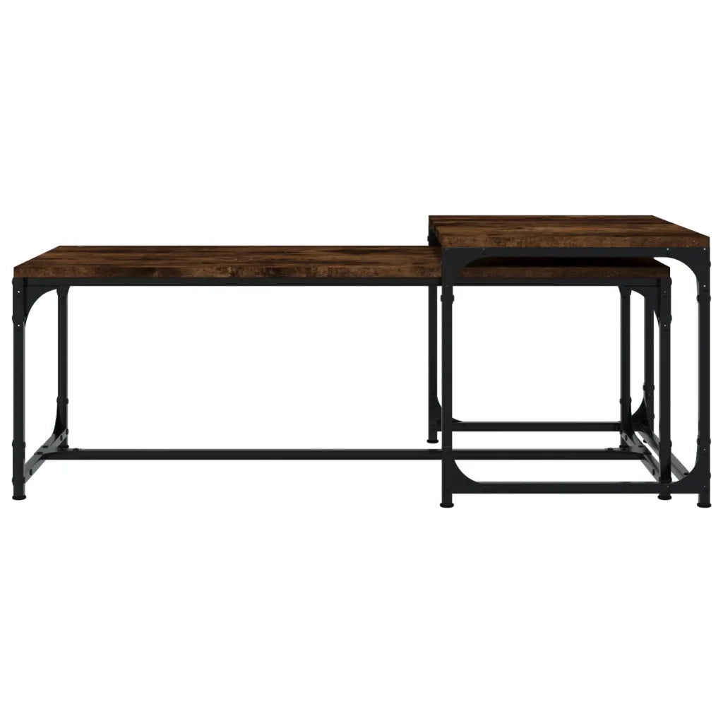 Tavolini da Salotto 2 pz Rovere Fumo in Legno Multistrato 823339