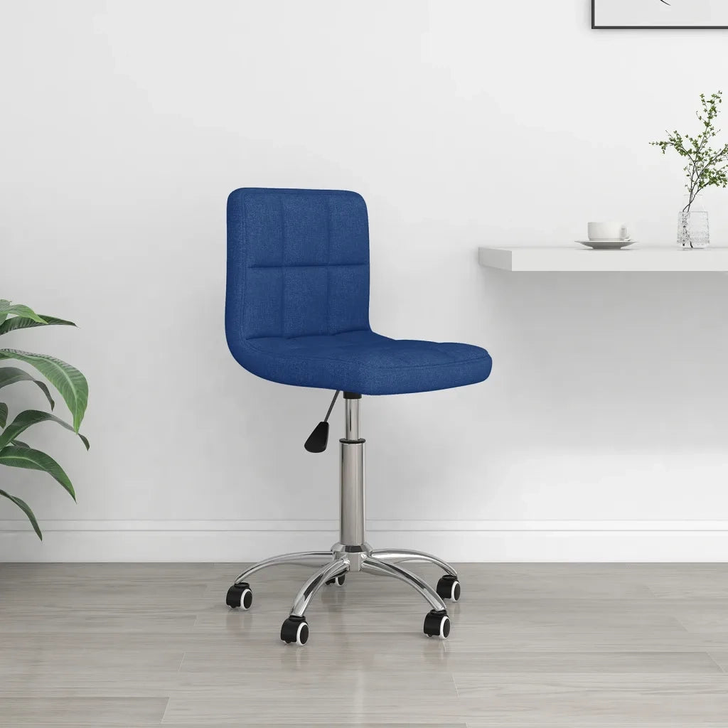 Sedia da Ufficio | Sedia da Gaming Girevole Blu in Tessuto