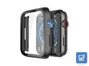 Misxi Custodia rigida 2 pezzi nero con pellicola protettiva in vetro, compatibile con Apple Watch Series 6 / SE/Serie 5 / Series 4 40 mm