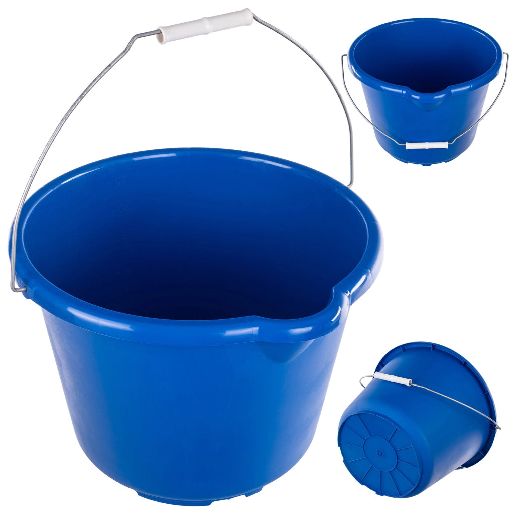 Secchio da cantiere KADAX con imbuto, maniglia, misurino, 12 litri, in plastica, resistente.