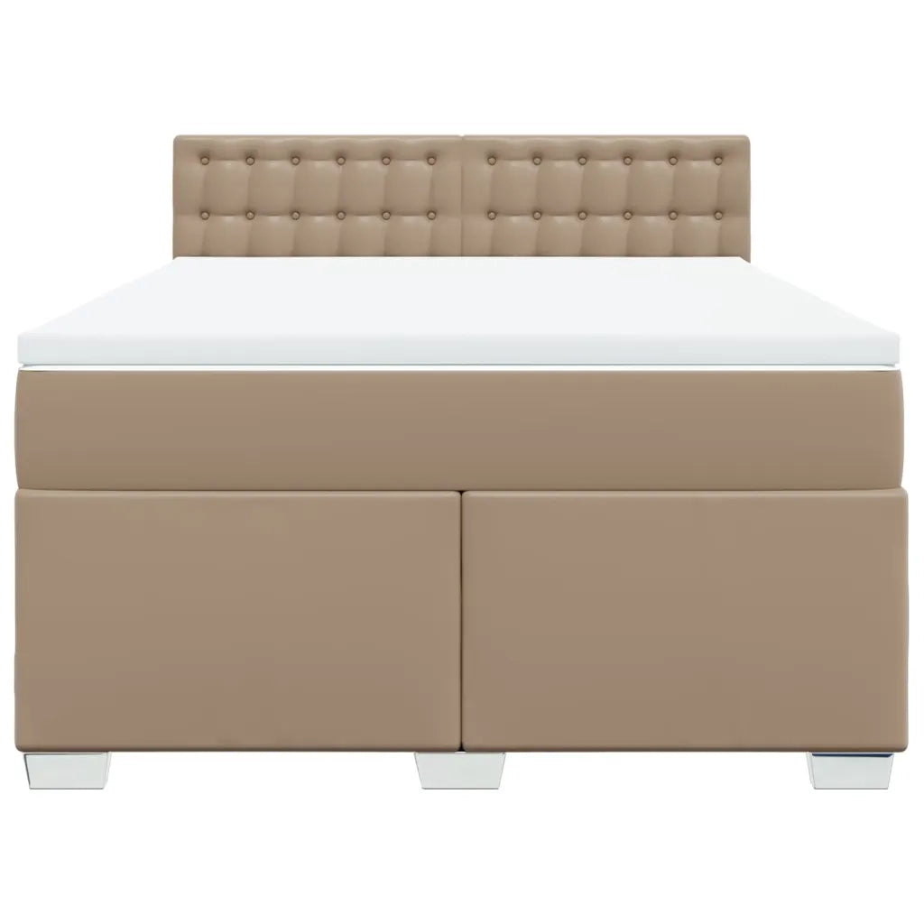 Giroletto a Molle con Materasso Cappuccino 160x200cm Similpelle