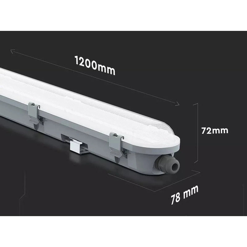 Plafoniera Led 120cm 36W 120lm/W 4320 lm Neutro 4000K IP65 Copertura Satinata SKU-2120207