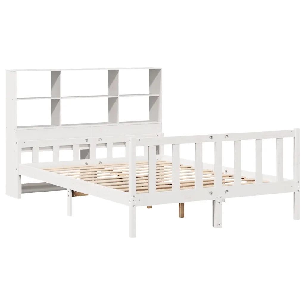 Letto Libreria senza Materasso Bianco 160x200 cm Legno di Pino 3322138