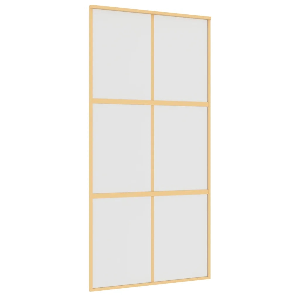 Porta Scorrevole Oro 102,5x205 Vetro Smerigliato ESG Alluminio 155159