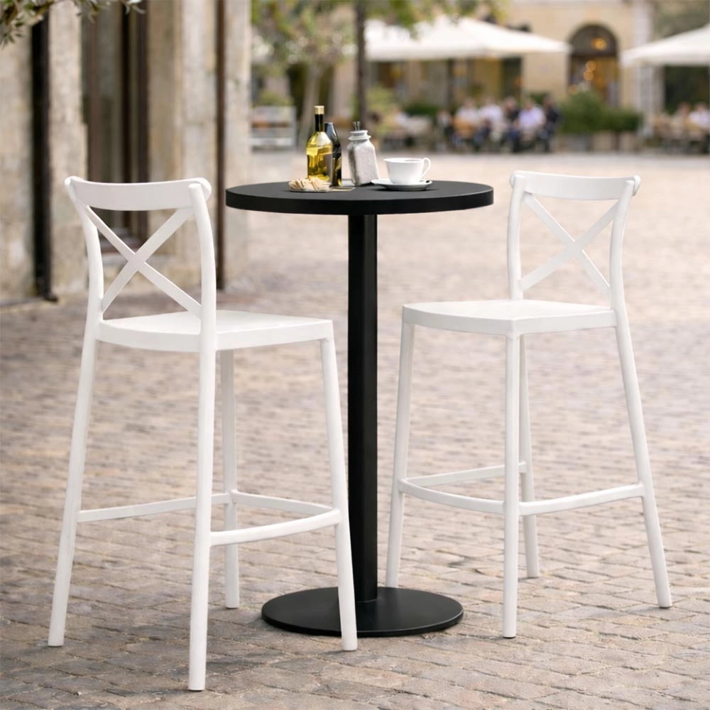 Sgabelli da bar set da 2 bianco sprint plastica polipropilene h 75 cm