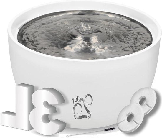 Dispensatore automatico di acqua in acciaio inossidabile - 3 litri - Regolabile flusso - Incluso filtro - Ideale per gatti
