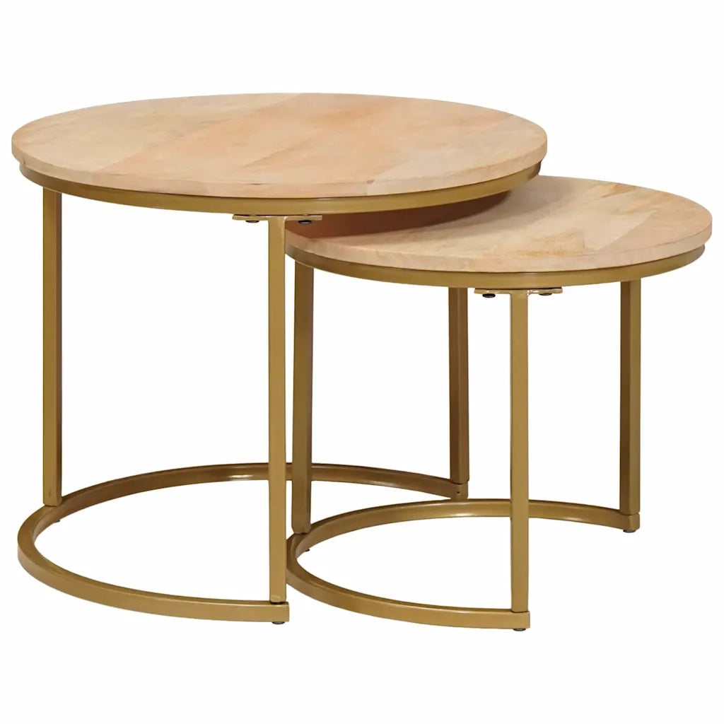 Tavoli da Caffè Nido 2 pcs Legno massello di mango e acciaio