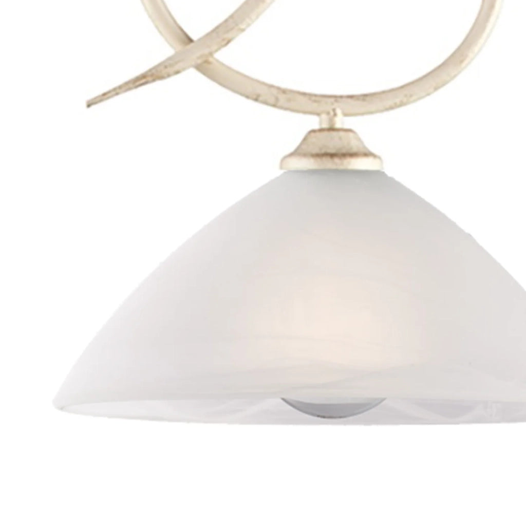 Lampadario Rustico Miranda 1 Luce Avorio e Bianco LuceArt Classic