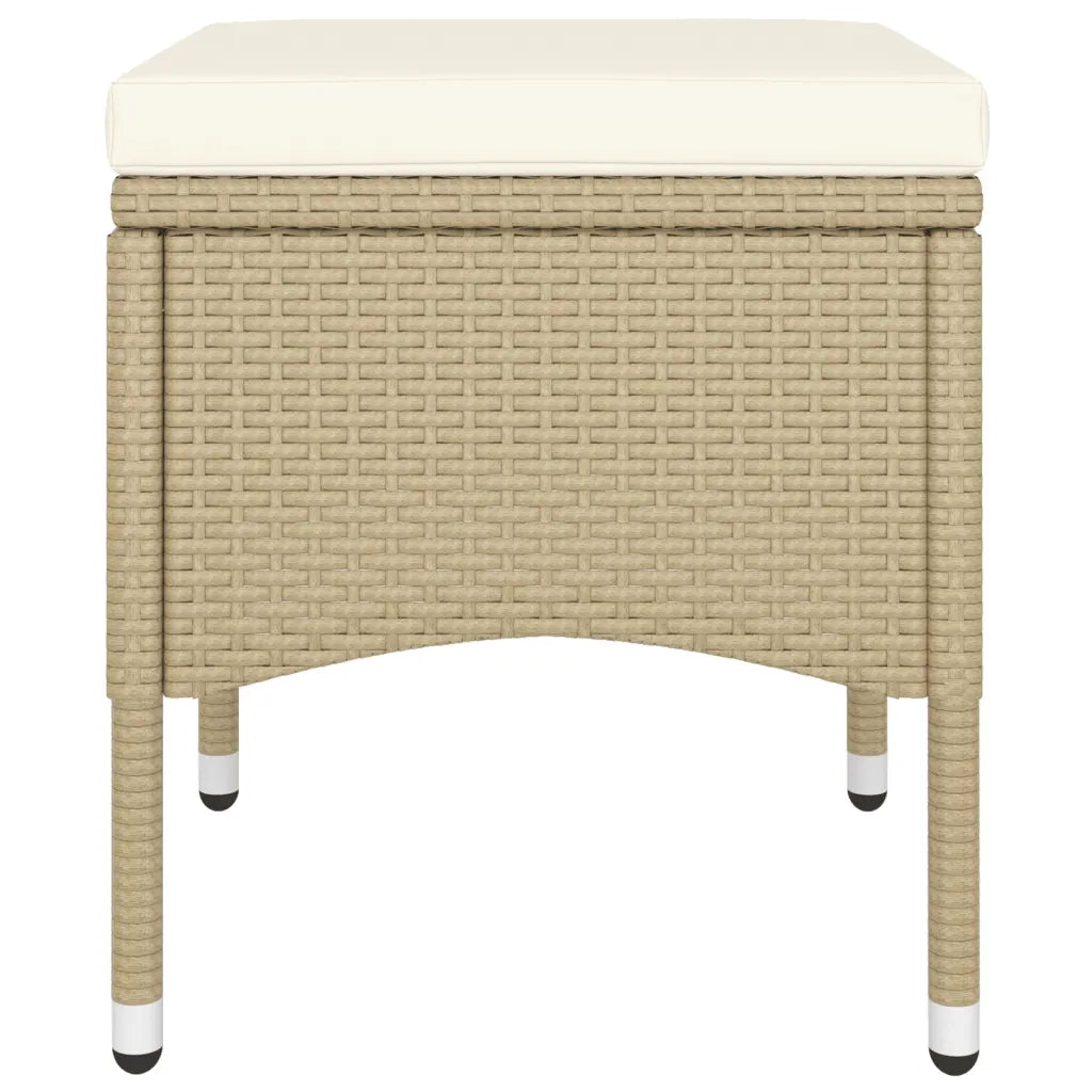 Set Bistrot da Giardino 5 pz | Set Salotto da Giardino Polyrattan e Vetro Temperato Beige